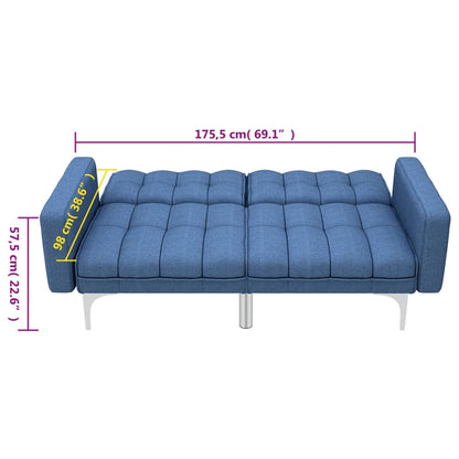 vidaXL Schlafsofa Blau Stoff