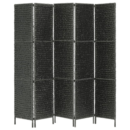 vidaXL 5-teiliger Paravent Schwarz 193×160 cm Wasserhyazinthe