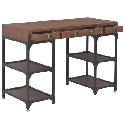 vidaXL Schreibtisch mit 3 Schubladen 110x50x78 cm Massivholz Tanne