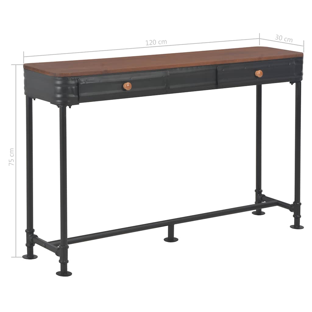 vidaXL Konsolentisch mit 2 Schubladen 120x30x75 cm Massivholz Tanne