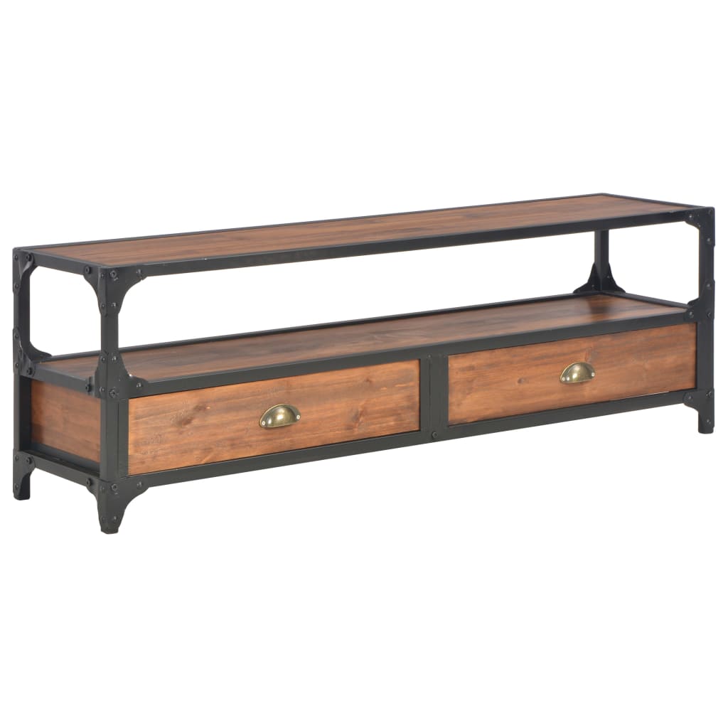 vidaXL Meuble TV 2 tiroirs 120x30x40 cm Pin massif