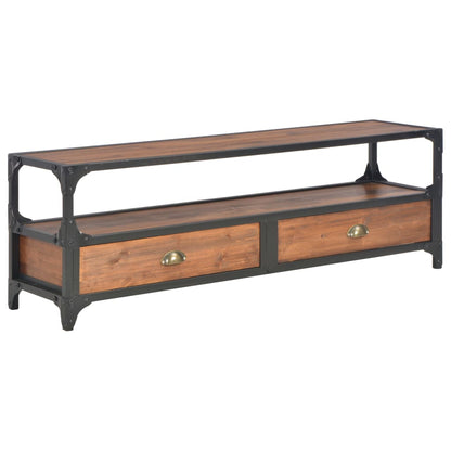 vidaXL Meuble TV 2 tiroirs 120x30x40 cm Pin massif