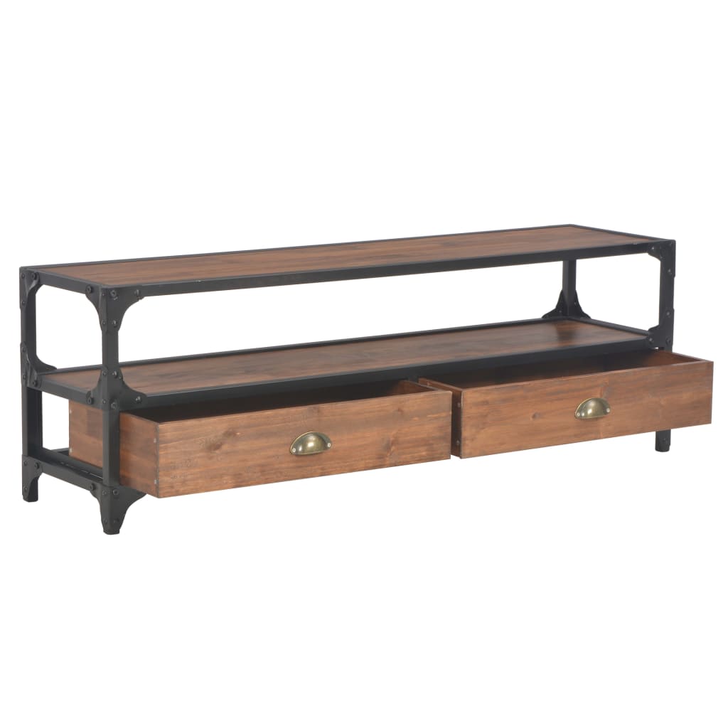 vidaXL Meuble TV 2 tiroirs 120x30x40 cm Pin massif