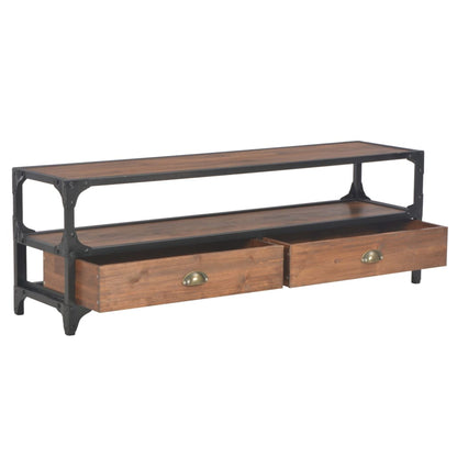 vidaXL Meuble TV 2 tiroirs 120x30x40 cm Pin massif