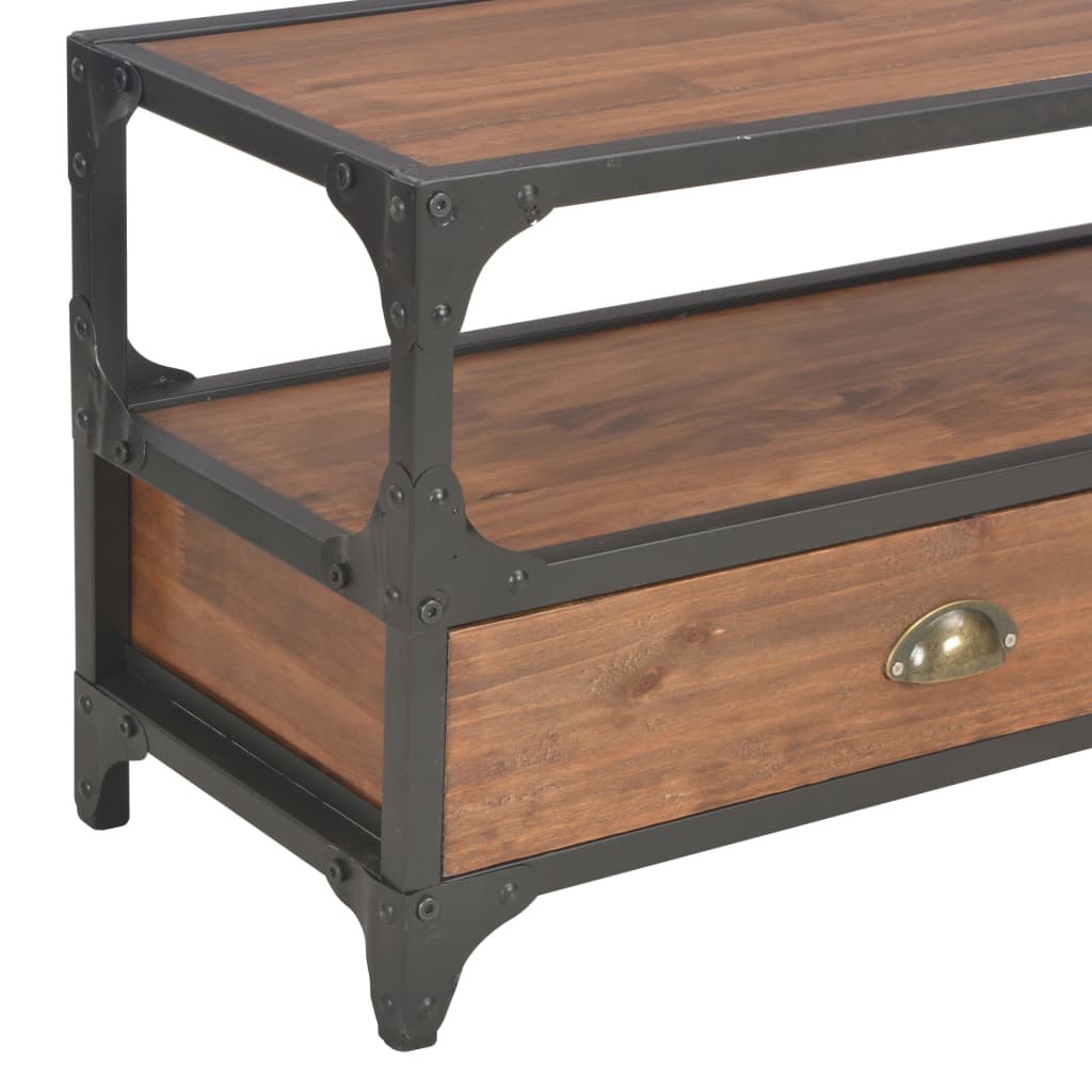 vidaXL Meuble TV 2 tiroirs 120x30x40 cm Pin massif