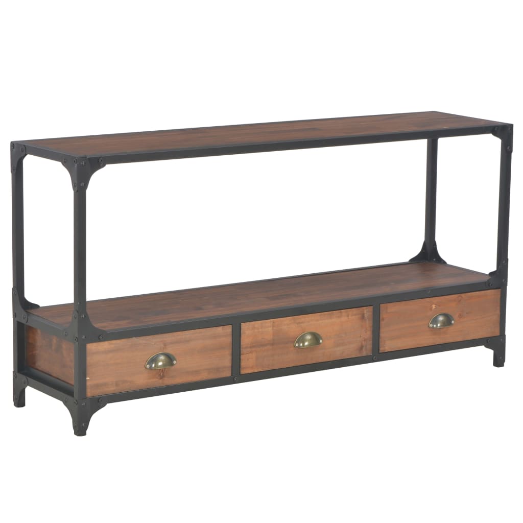 vidaXL Meuble TV 3 tiroirs 120x30x60 cm Bois de pin massif