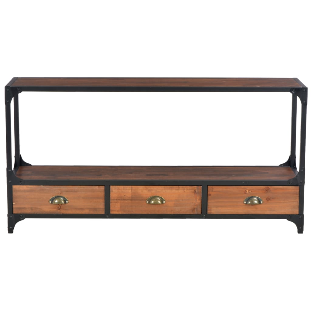 vidaXL Meuble TV 3 tiroirs 120x30x60 cm Bois de pin massif