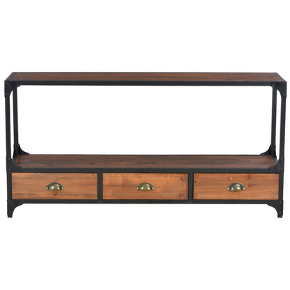 vidaXL Meuble TV 3 tiroirs 120x30x60 cm Bois de pin massif