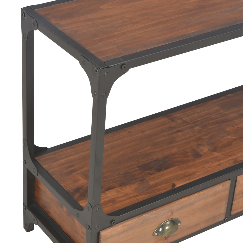 vidaXL Meuble TV 3 tiroirs 120x30x60 cm Bois de pin massif