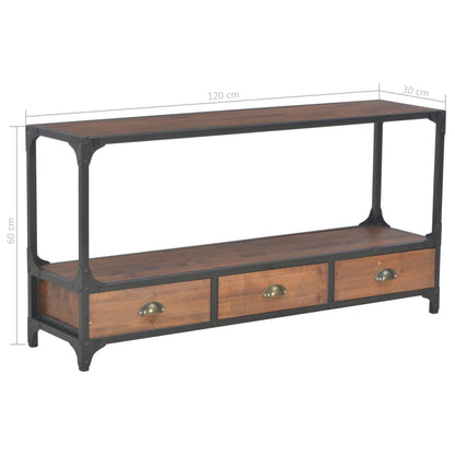 vidaXL Meuble TV 3 tiroirs 120x30x60 cm Bois de pin massif
