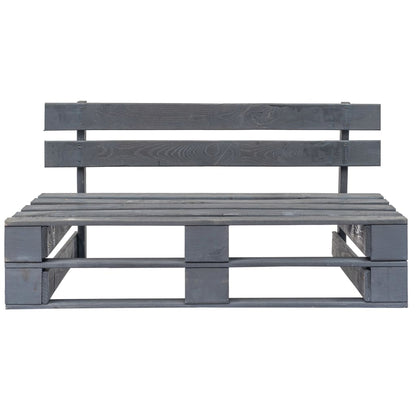vidaXL Outdoor-Sofa Paletten mit Kissen in Grau Kiefernholz