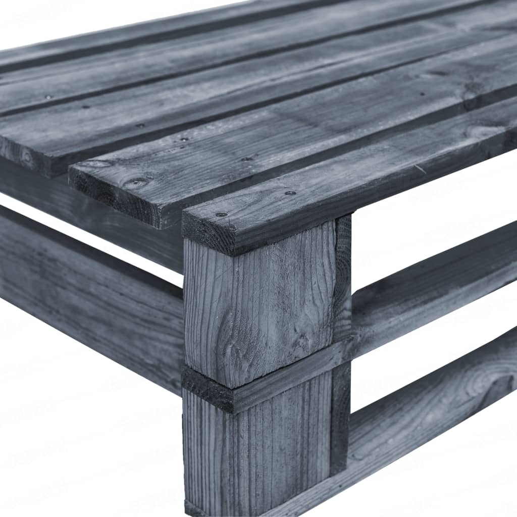vidaXL Outdoor-Sofa Paletten mit Kissen in Grau Kiefernholz