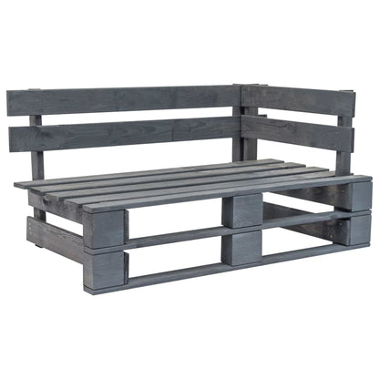 vidaXL Canapé d'extérieur palette avec coussins gris Bois de pin