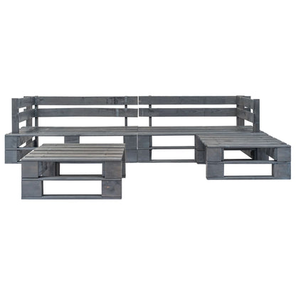 vidaXL 4-tlg. Outdoor-Lounge-Set Paletten mit Kissen in Rot Holz