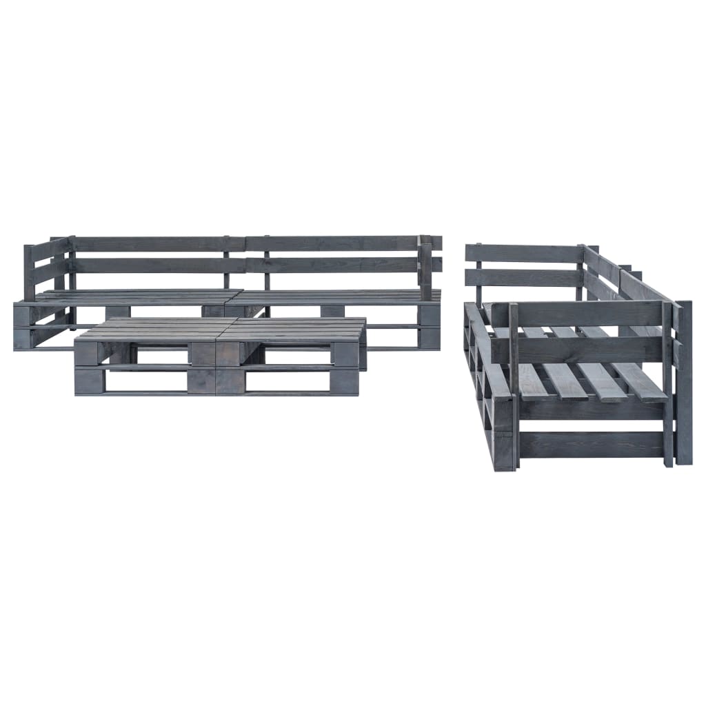 vidaXL 6-tlg. Outdoor-Lounge-Set Paletten mit Kissen in Rot Holz