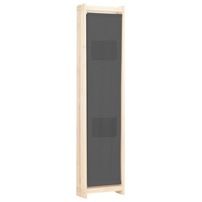 vidaXL 5-teiliger Raumteiler Grau 200 x 170 x 4 cm Stoff