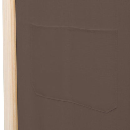 vidaXL 5-teiliger Raumteiler Braun 200 x 170 x 4 cm Stoff