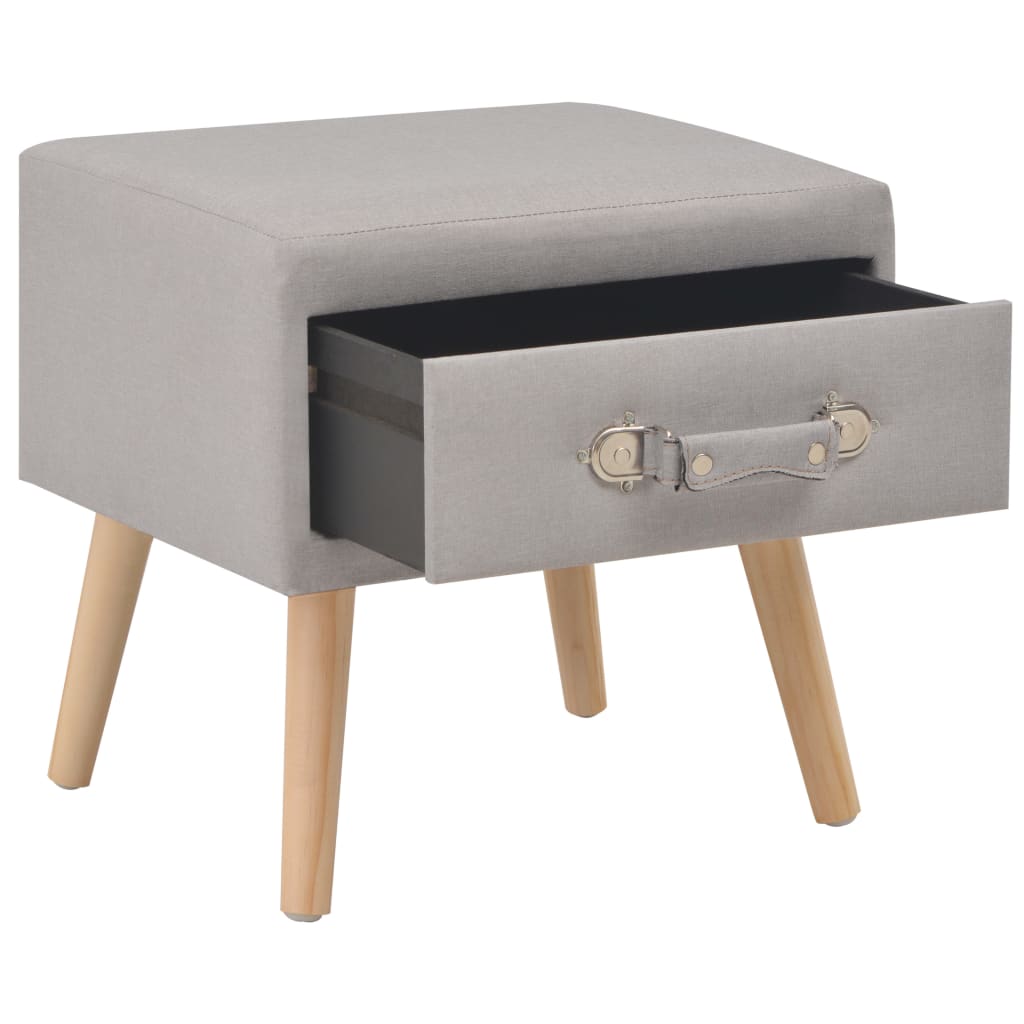 vidaXL Table de chevet grise 40x35x40 cm Tissu