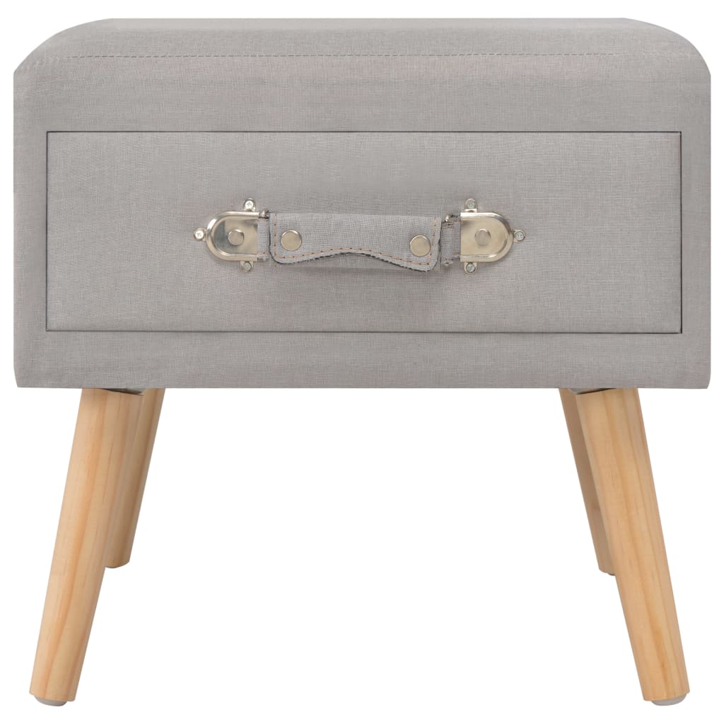 vidaXL Table de chevet grise 40x35x40 cm Tissu