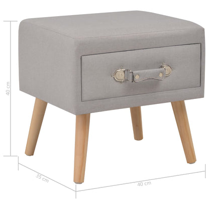vidaXL Table de chevet grise 40x35x40 cm Tissu