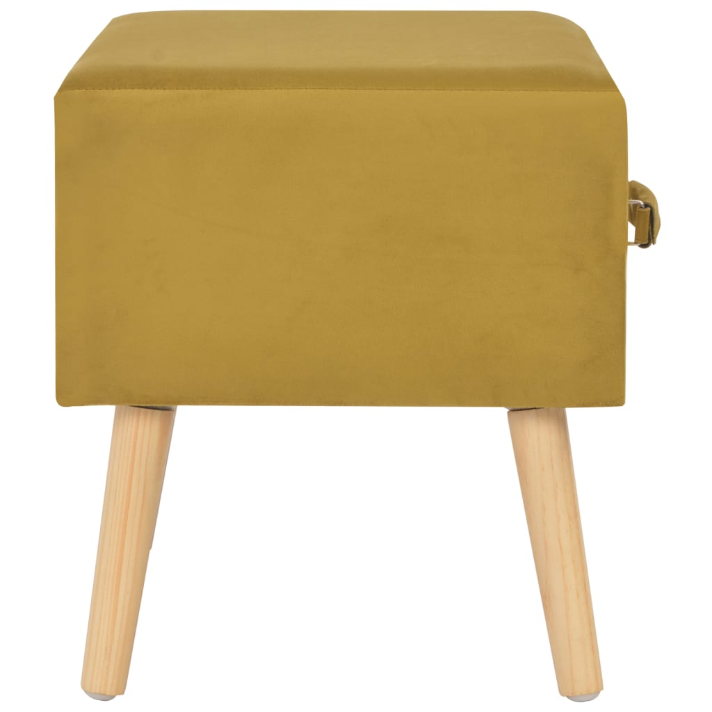 vidaXL Nachttisch Senfgelb 40x35x40 Samt