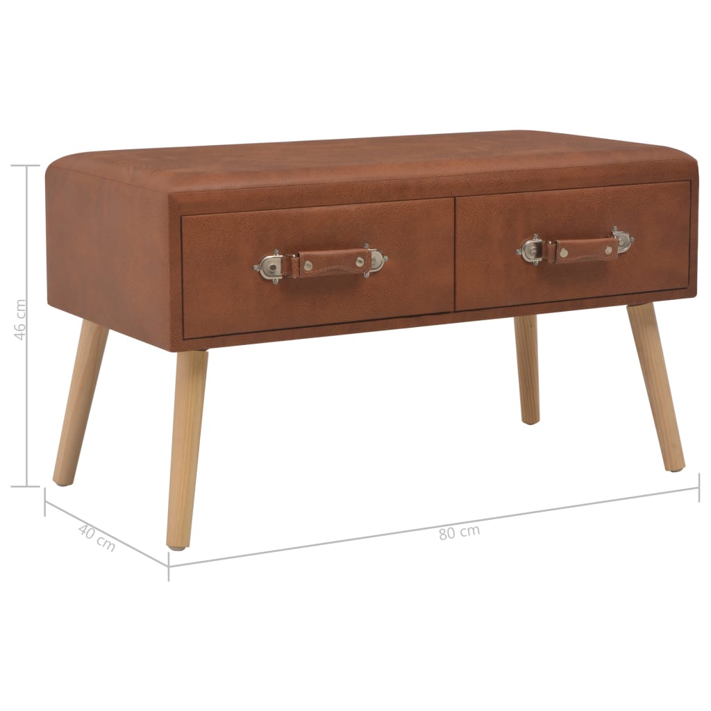 vidaXL Table basse marron 80x40x46 cm Similicuir