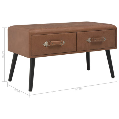 vidaXL Table basse marron foncé 80x40x46 cm Similicuir