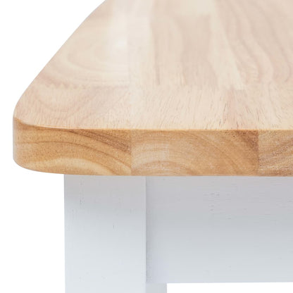 vidaXL Esszimmerstühle 2 Stk Weiß Helles Holz Massivholz Kautschukbaum