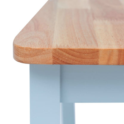 vidaXL Esszimmerstühle 4 Stk Grau Helles Holz Massivholz Kautschukbaum