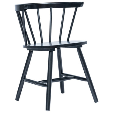 vidaXL Esszimmerstühle 4 Stk. Schwarz Massivholz Gummibaum