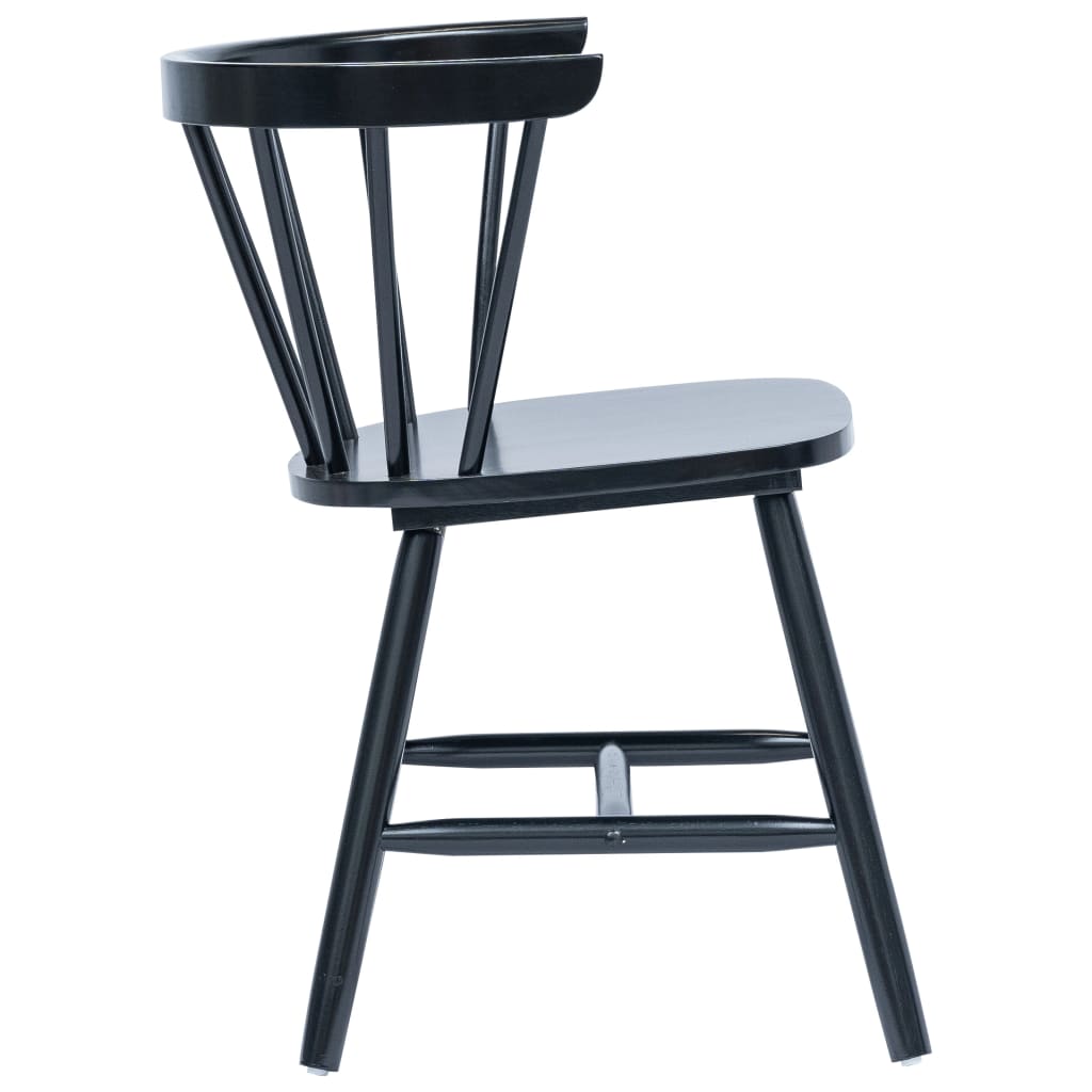 vidaXL Esszimmerstühle 4 Stk. Schwarz Massivholz Gummibaum