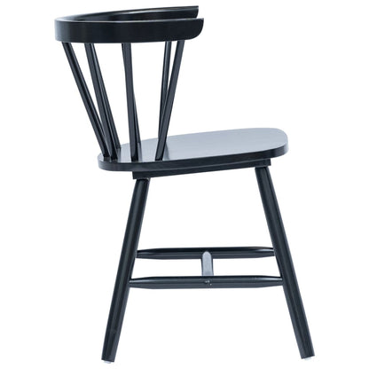 vidaXL Esszimmerstühle 4 Stk. Schwarz Massivholz Gummibaum