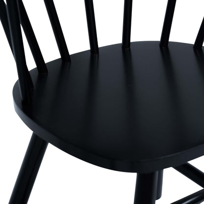 vidaXL Esszimmerstühle 4 Stk. Schwarz Massivholz Gummibaum