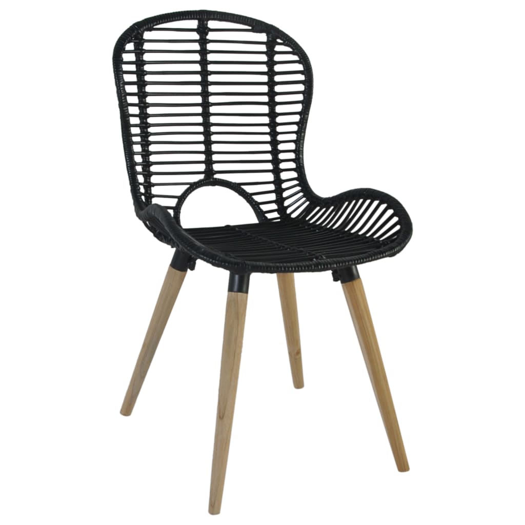 vidaXL Chaises de salle à manger 6 pcs Rotin naturel Noir
