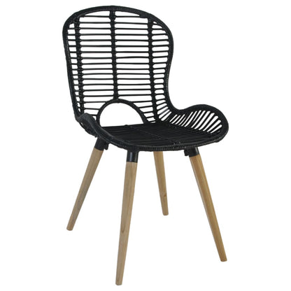 vidaXL Chaises de salle à manger 6 pcs Rotin naturel Noir