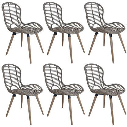 vidaXL Chaises de salle à manger 6 pcs Rotin naturel Marron