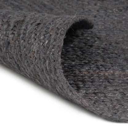 vidaXL Tapis rond en jute fait à la main 90 cm Gris foncé