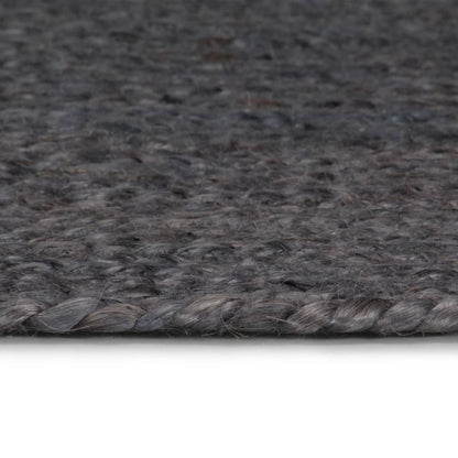 vidaXL Tapis rond en jute fait à la main 90 cm Gris foncé