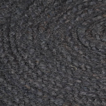 vidaXL Tapis rond en jute fait à la main 90 cm Gris foncé