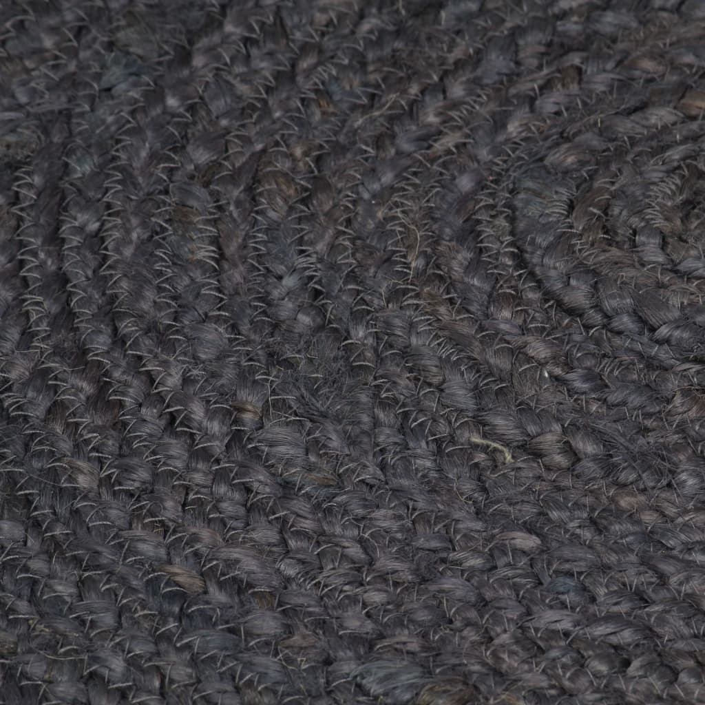 vidaXL Tapis fait à la main jute rond 120 cm gris foncé