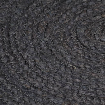 vidaXL Tapis fait à la main jute rond 150 cm gris foncé