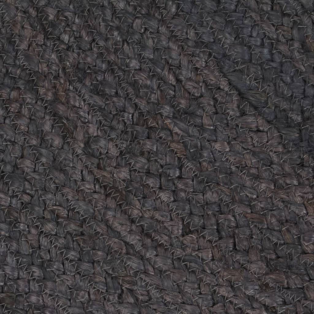 vidaXL Tapis fait à la main jute rond 150 cm gris foncé