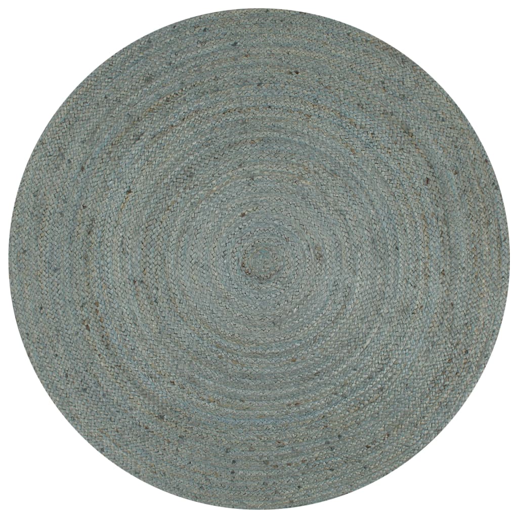 vidaXL Tapis fait à la main Jute Rond 150 cm Vert olive