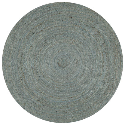 vidaXL Tapis fait à la main Jute Rond 150 cm Vert olive