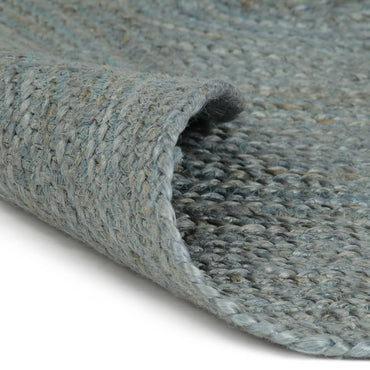 vidaXL Teppich Handgefertigt Jute Rund 150 cm Olivgrün