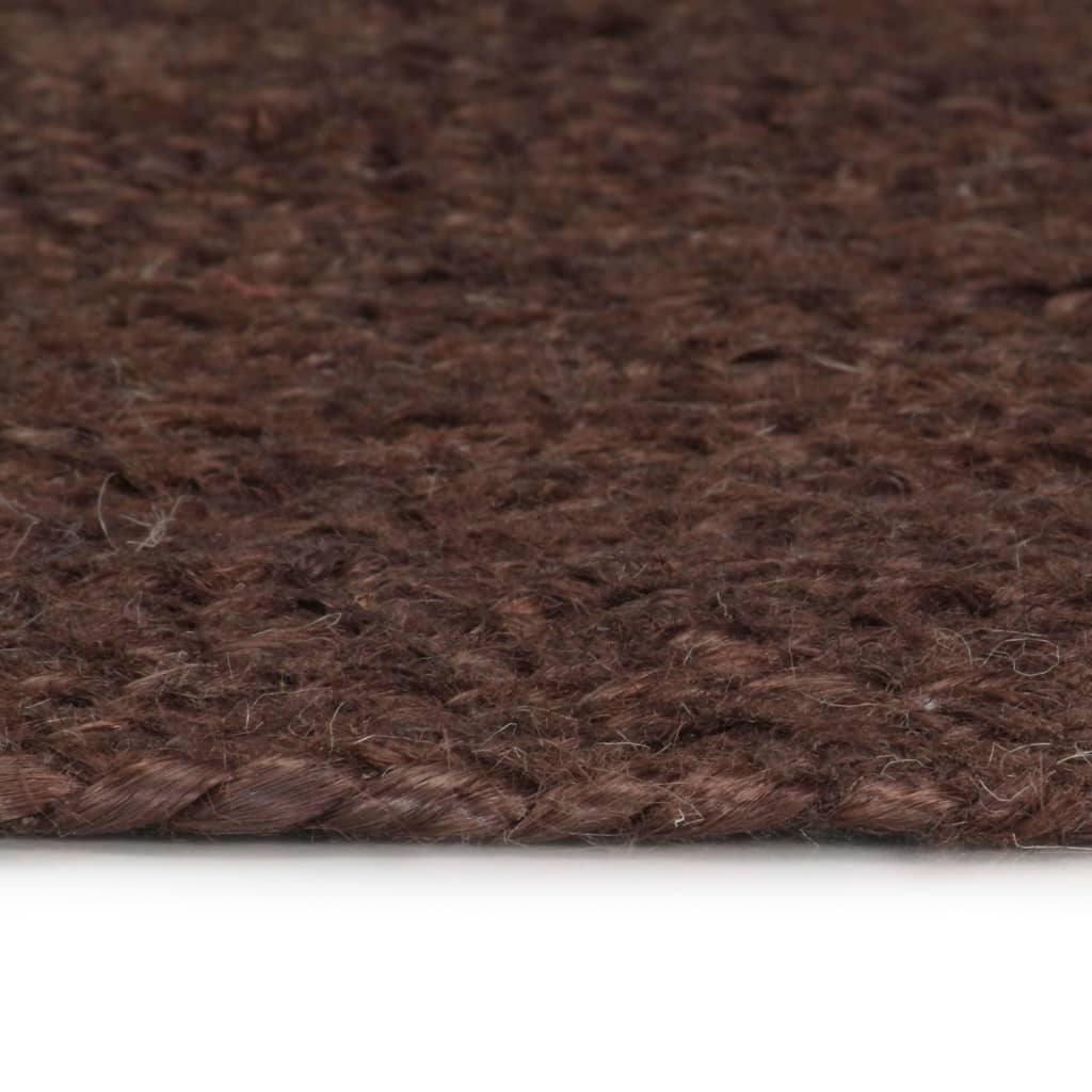 vidaXL Tapis fait à la main Jute Rond 90 cm Marron