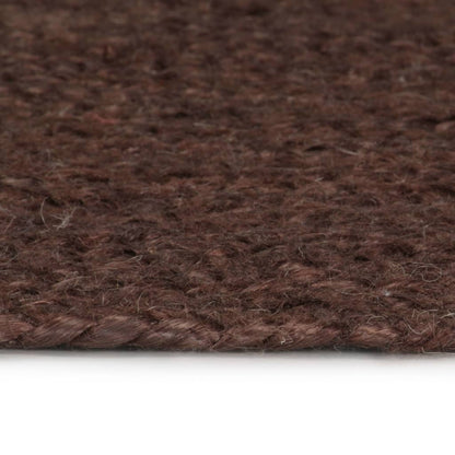 vidaXL Tapis fait à la main Jute Rond 90 cm Marron