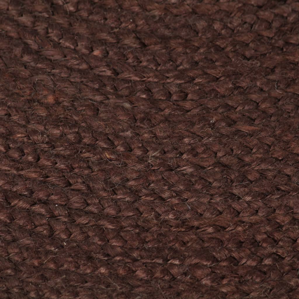 vidaXL Tapis fait à la main Jute Rond 90 cm Marron
