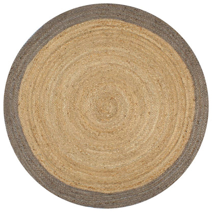 vidaXL Teppich Handgefertigt Jute mit Grauem Rand 150 cm