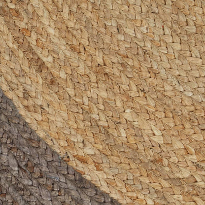 vidaXL Teppich Handgefertigt Jute mit Grauem Rand 150 cm